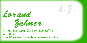 lorand zahner business card